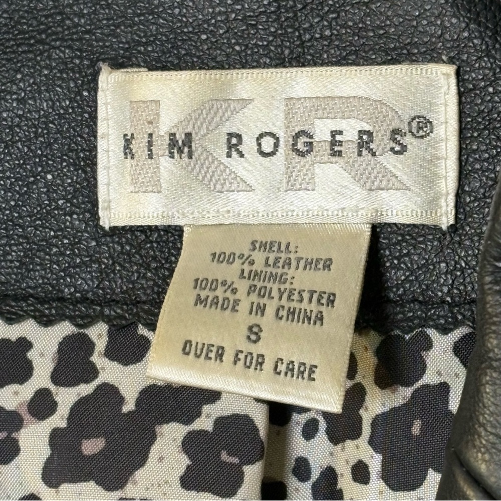 Vintage 90s Y2K Leather Jacket goth Whimsigoth minimalist grunge emo punk S - Picture 12 of 16